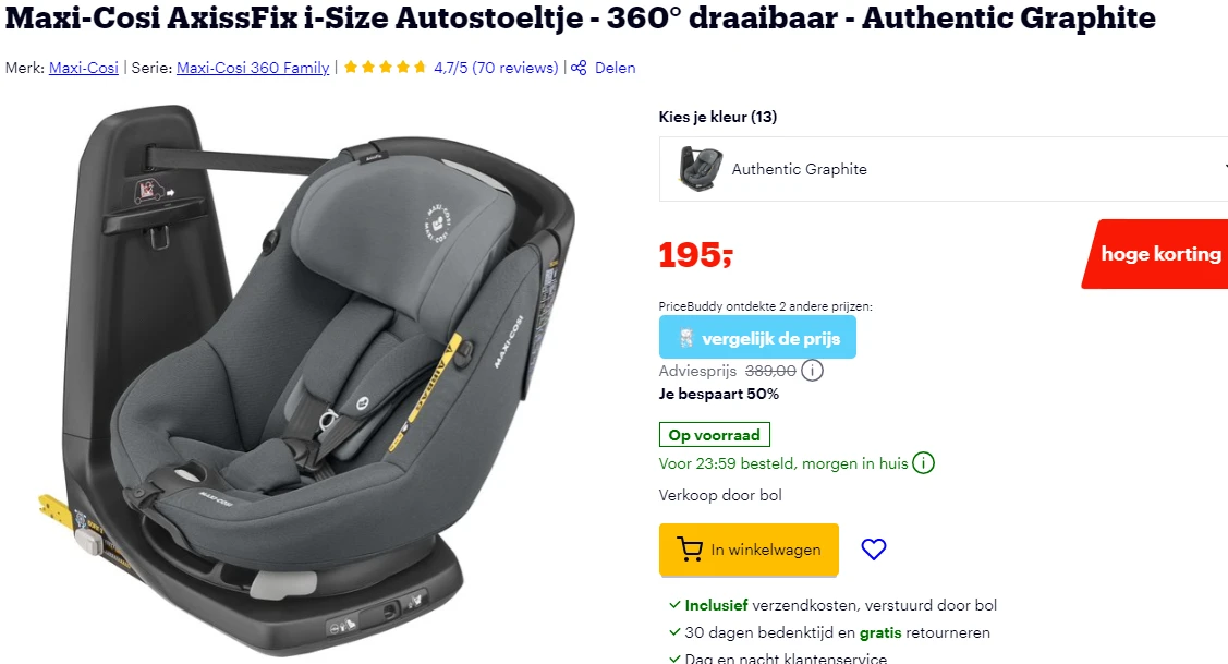 -50% autostoel 👶🏼 Maxi-Cosi bij Bol